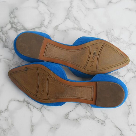 Franco Sarto Braided Pointy Toe Flats Cabalt Blue Suede Size 7 M - Picture 6 of 7